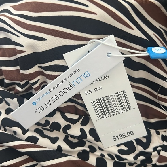 Bleu Rod Beattie Animal Instinct Cap Sleeve One-Piece Swimsuit Size 20W - Picture 6 of 7